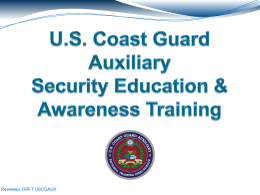 U.S. Coast Guard AuxiliarySecurity Education & Awareness