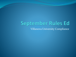 September Rules Ed - Villanova Wildcats