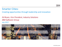 Smarter Cities: Mainline messaging deck Working DRAFT