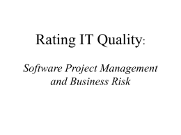 Rating IT Quality: Software Project Management and