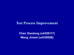 Test Process Improvement - Australian National University