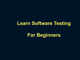 Software Testing For Beginners