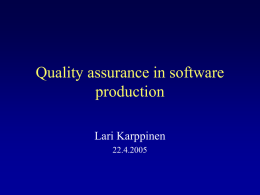 Quality assurance in software production