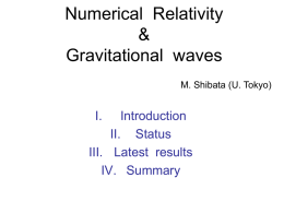 Numerical Relativity & Gravitational waves