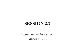 Assessment – Gr 10, 11, 12