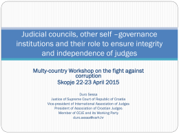 Judicial councils, other self –governance institutions and