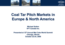 Coal tar pitch markets in Europe & North America