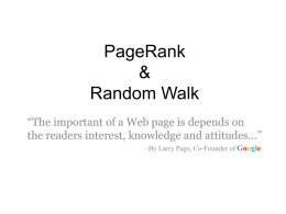 PageRank & Random Walk