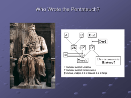 Who Wrote the Pentateuch? - The Rev. Dr. Charles W. Allen