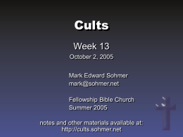Cults - Sohmer
