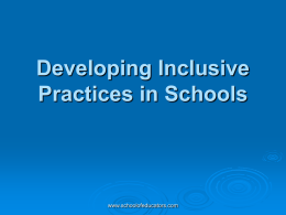 Developing Inclusive Practices in Schools
