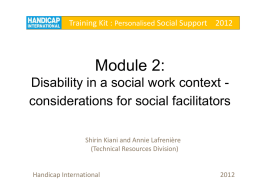 Module 2: Disability in a social work context