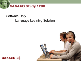 SANAKO Study 1200 - Indiana University School of Liberal