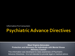 Psychiatric Advance Directives