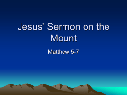 Jesus’ Sermon on the Mount