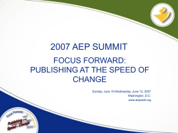 2007 AEP SUMMIT - Project Tomorrow