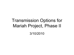 Transmission Options for Mariah Wind Farm