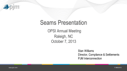 Seams PresentationOPSI Annual MeetingRaleigh, NCOctober 7