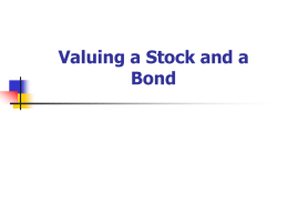 Valuing a Stock and a Bond - Oklahoma State University
