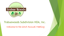 Trabuewoods Subdivision HOA, Inc.