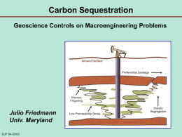 Carbon Sequestration: Geological Means