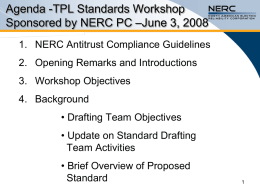 TPL Standards - North American Electric Reliability