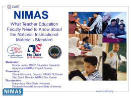 NIMAS - Urban Schools