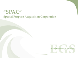 SPAC” Special Purpose Acquisition Corporation Douglas S