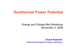 Geothermal Technologies Program Overview