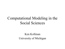 Computational Modeling in the Social Sciences