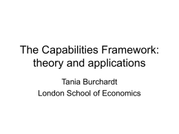 The Capabilities Framework: an overview