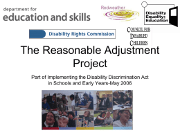 The Reasonable Adjustment Project