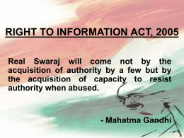 BACKGROUND TO THE ENACTMENT OF RIGHT TO …