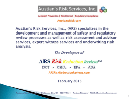 Austian’s Risk Services, Inc. ARS Safety Reviews