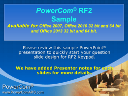 PowerCom for Reply Plus sample presentation