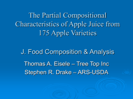 The Partial Compositional Characteristics of Apple Juice