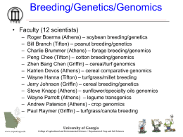 Breeding/Genetics/Genomics—Dr. Boerma