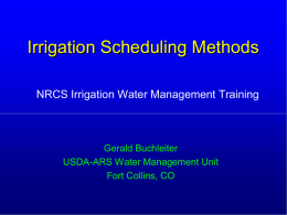 Irrigation Scheduling Methods