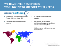 WE HAVE OVER 200 OFFICES WORLDWIDE TO SUPPORT …