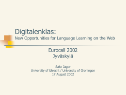 Presentatie Eurocall 2002