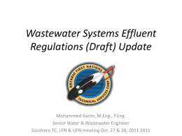 Wastewater Systems Effluent Regulations