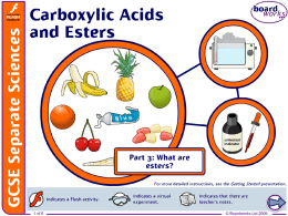 Carboxylic Acids and Esters - Science