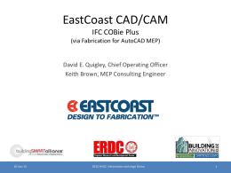 EastCoast CAD/CAMIFC COBie Plus(via Fabrication for