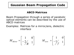 Gaussian Beam Propagation Code - LAS-CAD