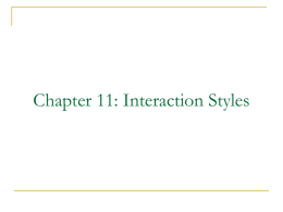 Chapter11 Interaction Styles