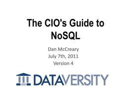 The CIO's Guide to NoSQL
