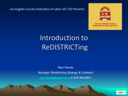 AN EDUCATIONAL WORKSHOP ON REDISTRICTING