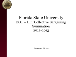 Florida State University BOT – UFF Collective Bargaining