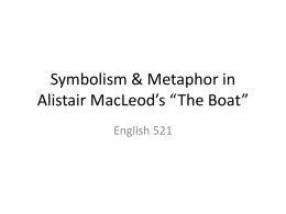 Symbolism & Metaphor in Alistair MacLeod’s “The Boat”