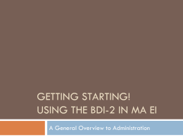 Introduction to the bdi-2 in ei